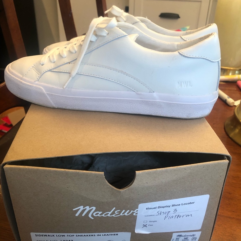 Madewell sidewalk low-top leather sneakers 9.5
